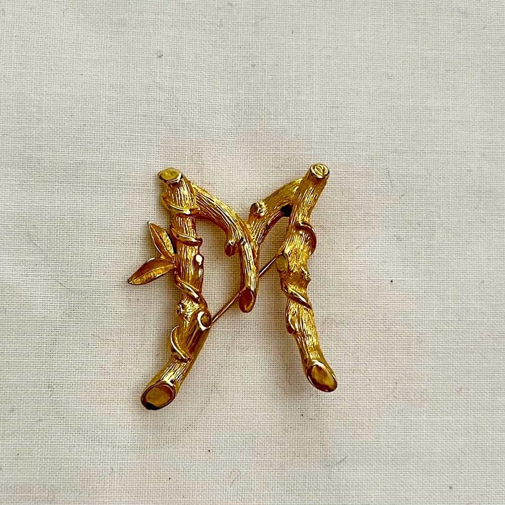 Sarah Coventry Letter M pin brooch Vintage